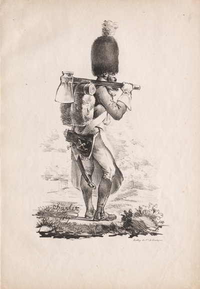 Military Costumes: Infantry Sapper, 1817-1818 by Nicolas Toussaint Charlet