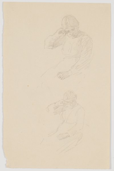 Two Studies of a Seated Young Girl by Niels Skovgaard