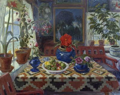 Interior with a Big Blue Pot by Nikolai Astrup