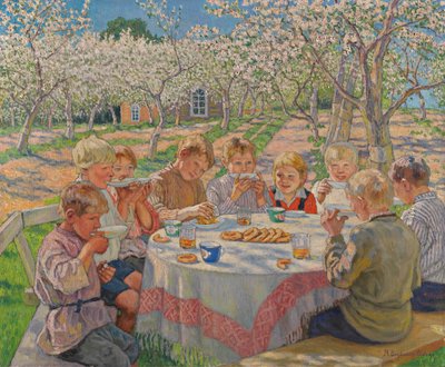 Tea In The Apple Orchard by Nikolai Petrovich Bogdanov Belsky