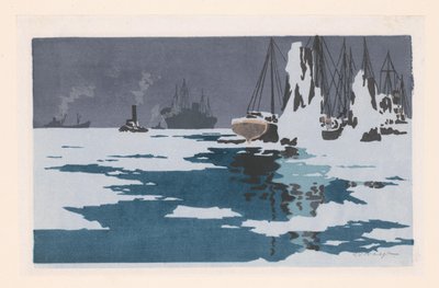 View of Bremerhaven by O. Droegl (signed by artist)