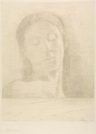 Closed Eyes by Odilon Redon