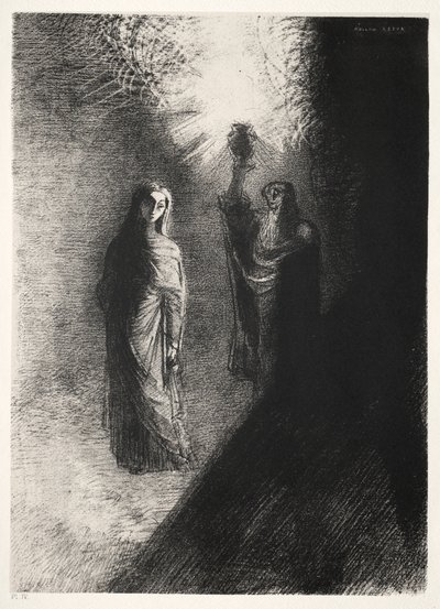 He Raises the Bronze Urn by Odilon Redon