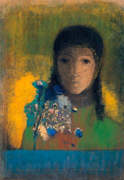 Woman with Wildflowers by Odilon Redon