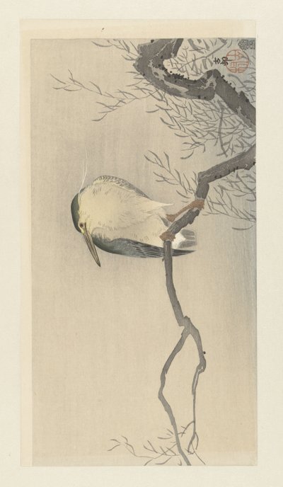 Heron on a Twisted Branch by Ohara Koson