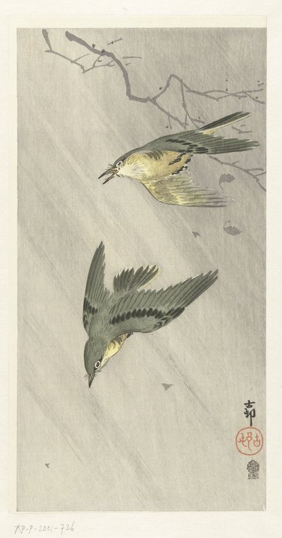 Songbirds in Rain by Ohara Koson