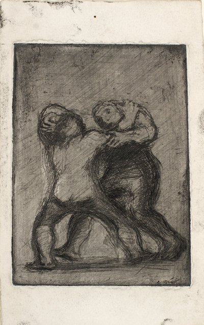Two Men Fighting by Oluf Hartmann