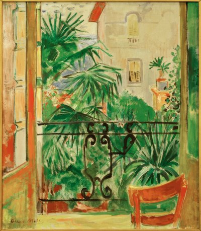 Balcony View of Palms and House, Abbazia by Oskar Moll