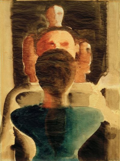 Concentric Group with Female Back Figure by Oskar Schlemmer