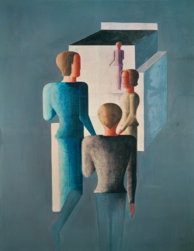 Four Figures and Cube by Oskar Schlemmer