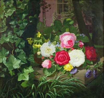 Roses on a Stone Ledge by Otto Didrik Ottesen