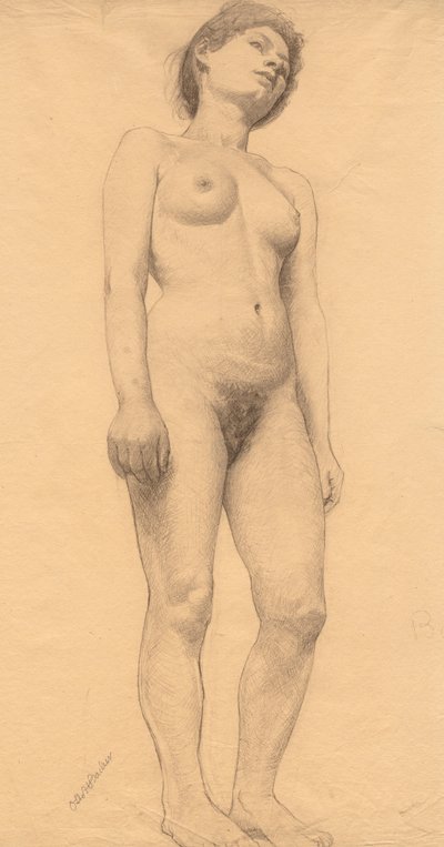 Standing Female Nude, probably 1878-79 by Otto H. Bacher