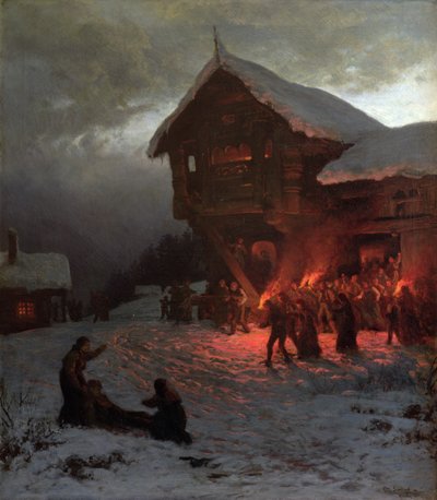 Fight at a Christmas Feast by Otto Ludvig Sinding