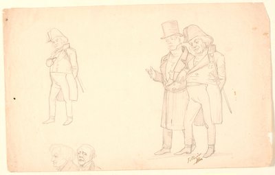 Caricature of the Ørsted Brothers by P.C. Skovgaard