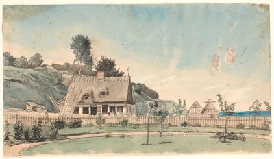 Coastal Landscape with Thatched Houses by P.C. Skovgaard