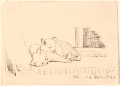 Two Sleeping Cats by P.C. Skovgaard