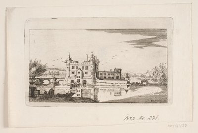 Castle Surrounded by Moat by P. Schiönning