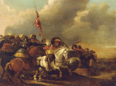 A Cavalry Engagement by Palamedes Palamedesz