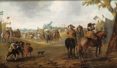 A Military Encampment with Cavalrymen by Palamedes Palamedesz