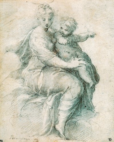 Madonna and Child on the Clouds, c1525 by Parmigianino