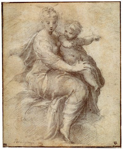 Madonna and Child on the Clouds by Parmigianino