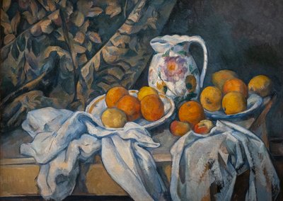 Still Life with a Curtain by Paul Cézanne