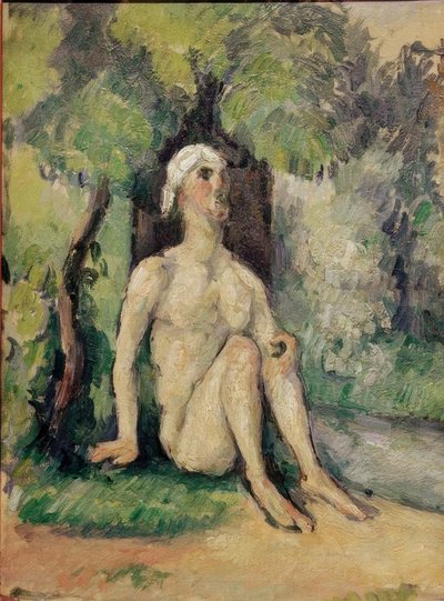 Bather Sitting by the Water by Paul Cézanne