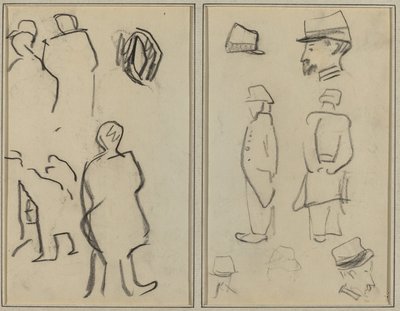 Figure Studies; Studies of Soldiers by Paul Gauguin