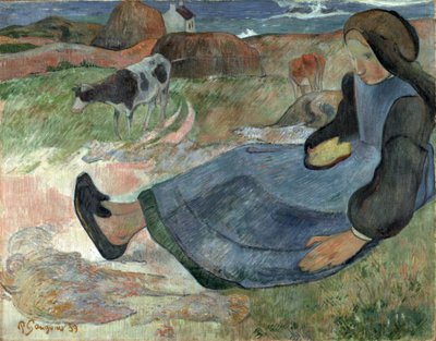 Seated Breton Girl by Paul Gauguin