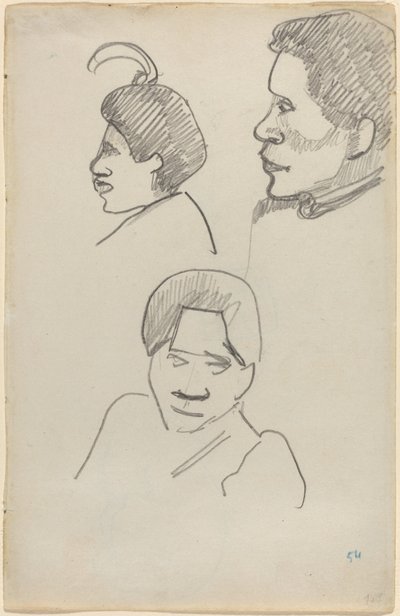 Tahitian Heads by Paul Gauguin