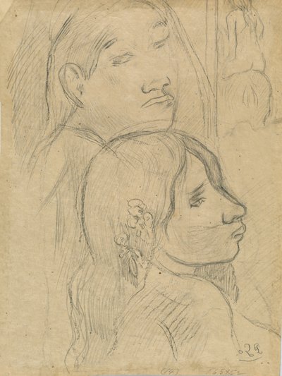 Two Marquesans (verso) by Paul Gauguin