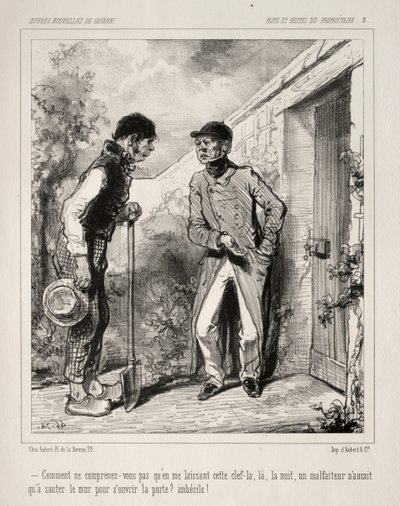 Deeds and Gestures of the Owner by Paul Gavarni