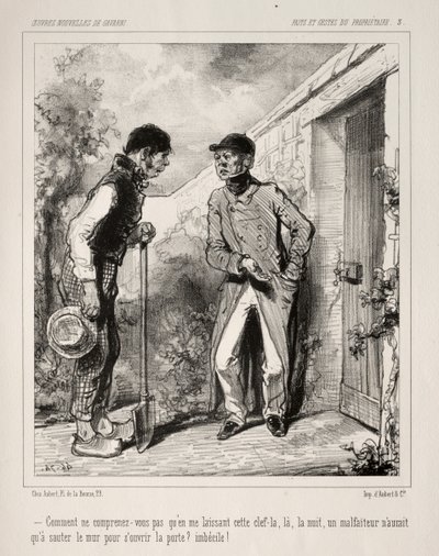 Deeds and Gestures of the Owner by Paul Gavarni