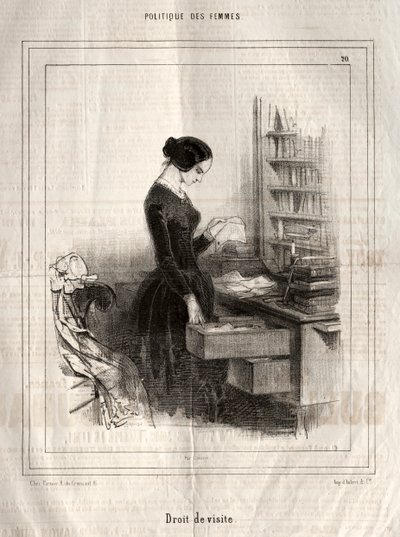 Politique des Femmes: Right of Visit by Paul Gavarni