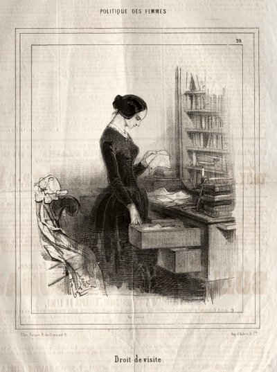 Politique des Femmes: Droit de visite, 1843 by Paul Gavarni