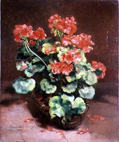 Flowers in a Basket by Paul Lecuit Monroy