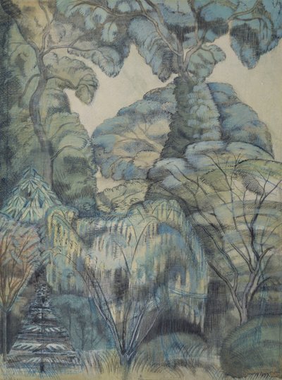 Trees in Bird Garden, Iver Heath by Paul Nash
