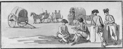 Infantry officers resting in Hyde Park, 1780 by Paul Sandby