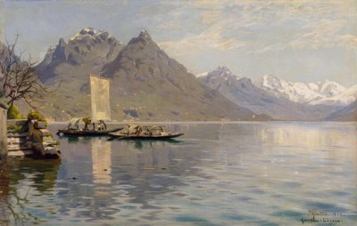 Sunshine on Lake Lugano by Peder Monsted