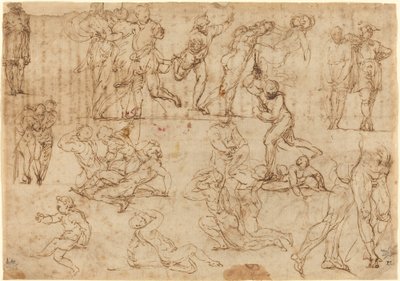 Figure Studies (recto) by Perino del Vaga