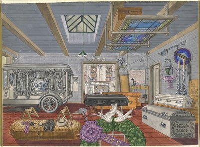 Garage of Funeral Parlor, 1917 by Perkins Harnly