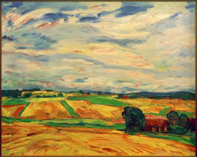 Landscape with Harvest Fields by Peter August Böckstiegel