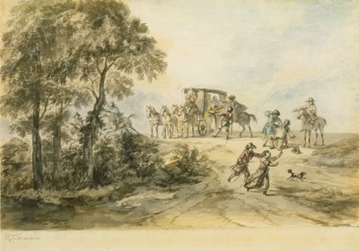 Coach and Highwayman by Peter Tillemans