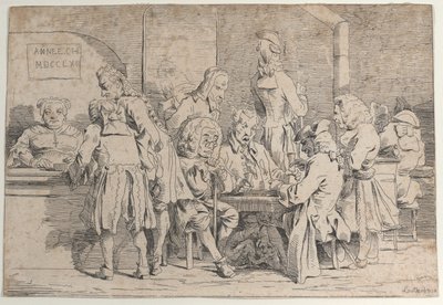 Playing Tric Trac, 1763 by Philip James de Loutherbourg