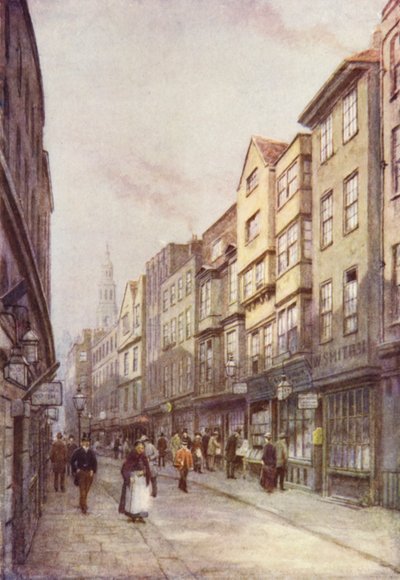 Holywell Street, Strand, looking East, 1900 by Philip Norman