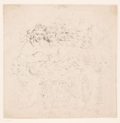 Caricatures by Philipp Jacques Loutherbourg (I) (attributed to)
