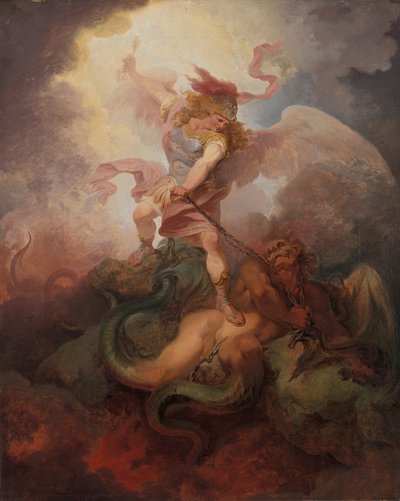 The Angel Binding Satan by Philippe Jacques de Loutherbourg