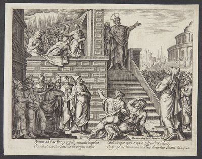 St. Peter Preaching in Jerusalem by Philips Galle