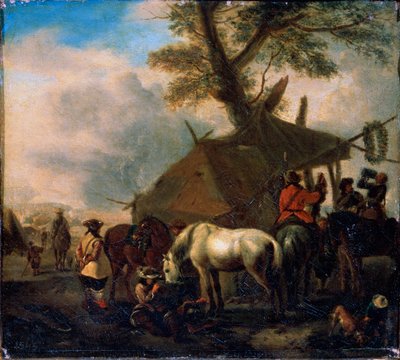 The Watering Place, 17th Century by Philips Wouwerman