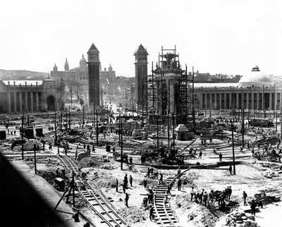 Construction in Barcelona, c.1910 by Photographer Spanish